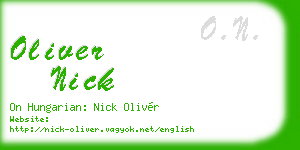 oliver nick business card
